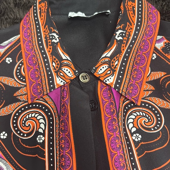 Versace Collection Black and Orange Blouse - Picture 1 of 6